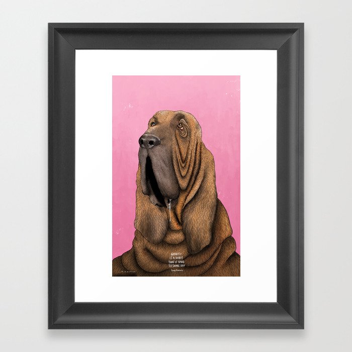 Dog gravity Framed Art Print