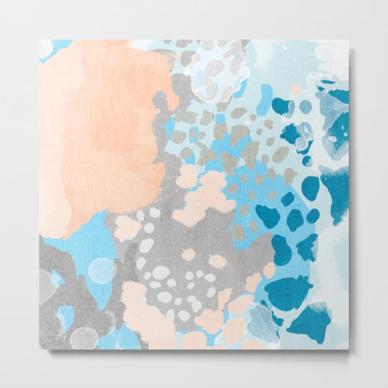 Freya - Painted minimal bright summer palette boho abstract decor minimalist Metal Print