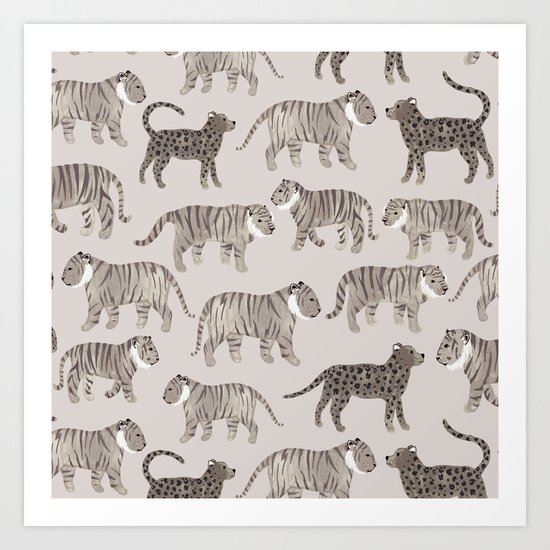 Gray Tigers Art Print