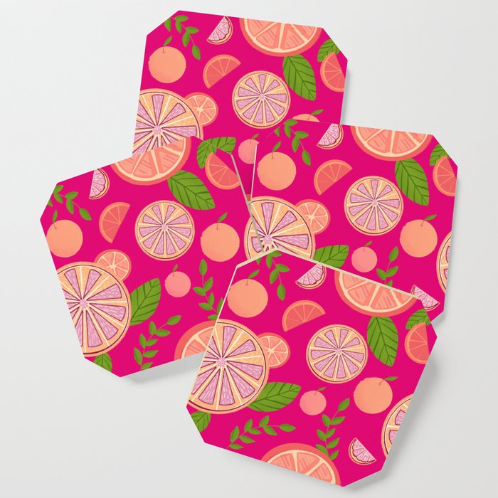 Citrus - Bright Pink Coaster