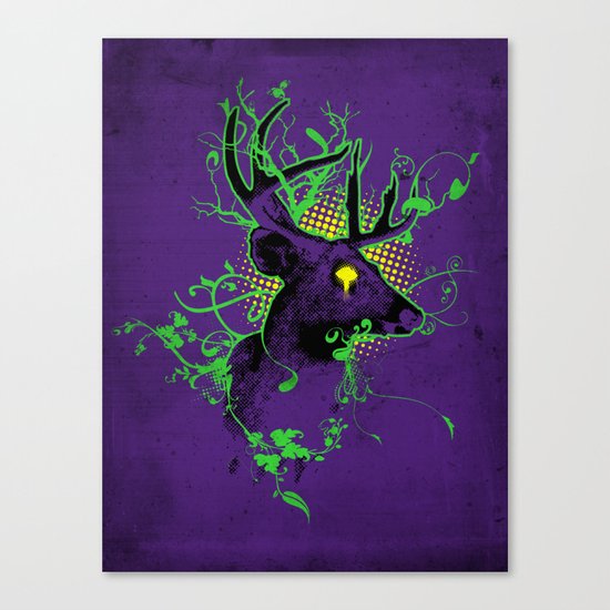 Trippy Ghost Deer Canvas Print