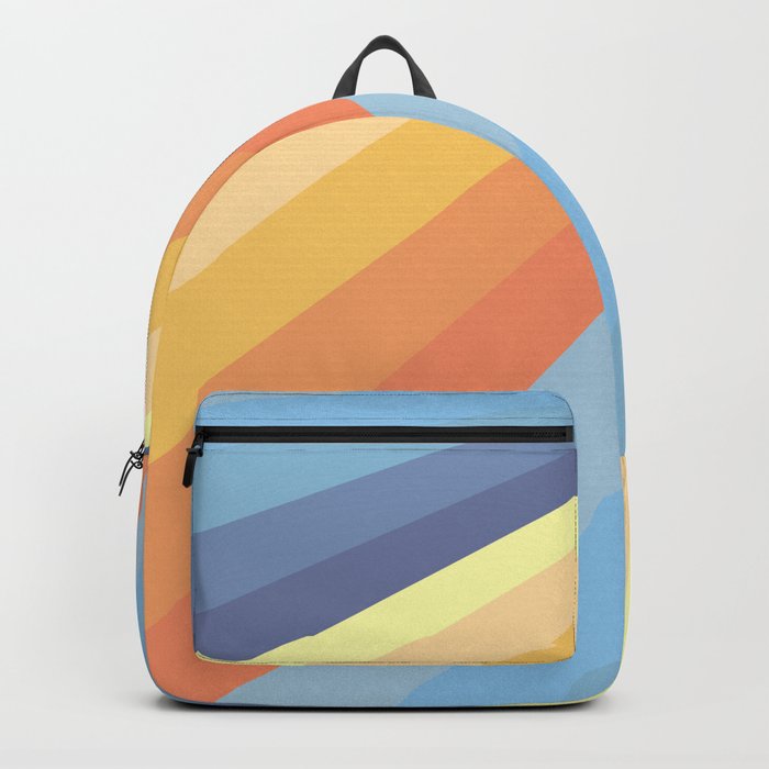 Classic Colorful Abstract Minimal Retro Style Stripe Rays Backpack