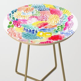 Abstract Watercolor Landscape - Bird view Side Table