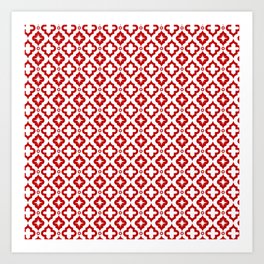 Red Ornamental Arabic Pattern Art Print