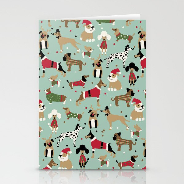 Christmas Dogs Stationery Cards