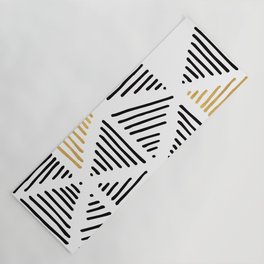 Simple Geometric Zig Zag Pattern - Black Gold White - Mix & Match with Simplicity of life Yoga Mat