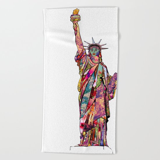 the french gift: statue of liberty Beach Towel