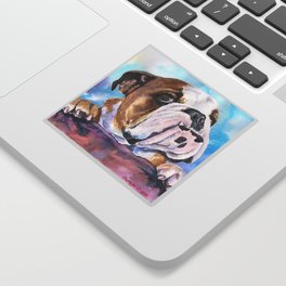English Bulldog Watercolor | Pillow Cover | Dogs | Home Decor | Custom Dog Pillow | Dog Mom |Bulldog Sticker