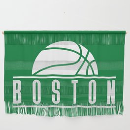 Boston basketball modern logo green Wall Hanging
