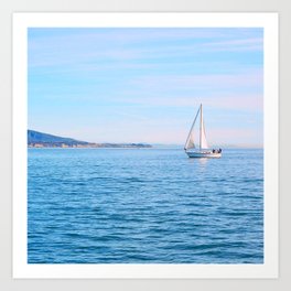 Blue Sailing Art Print