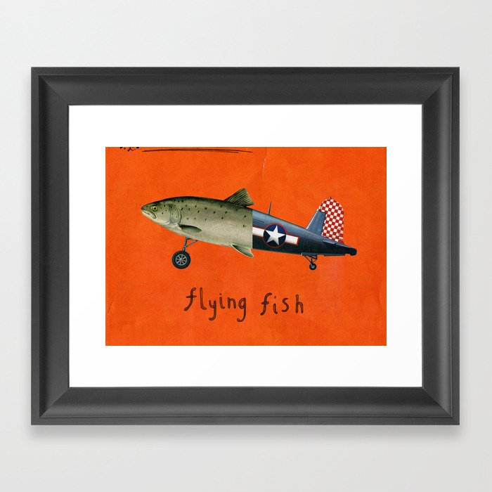flying fish Framed Art Print