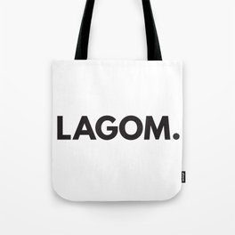 Lagom. Tote Bag | Black And White, Present, Hollidays, Swedish, Word, Typography, Culture, Pop Art, Stencil, Black 