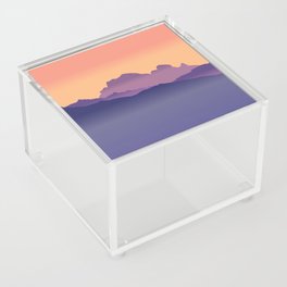 Misty Mountains Orange Sunset  Acrylic Box