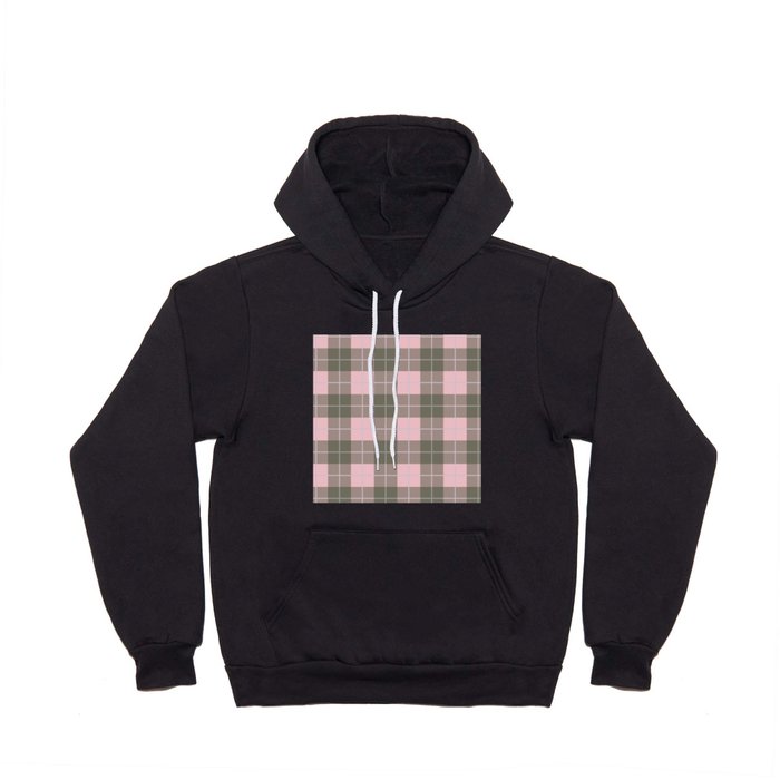 Pink and grey gingham checked Hoody