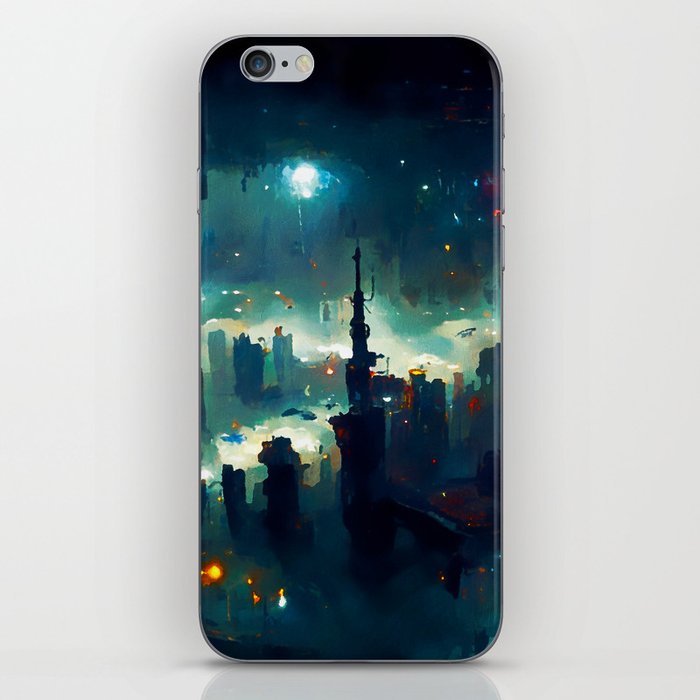 Postcards from the Future - Cyberpunk Cityscape iPhone Skin