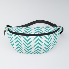 Teal Paint-Brushed Arrows Fanny Pack