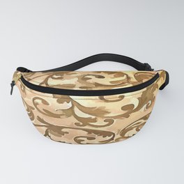 Stylized Foliage Leaves In Gold Fanny Pack