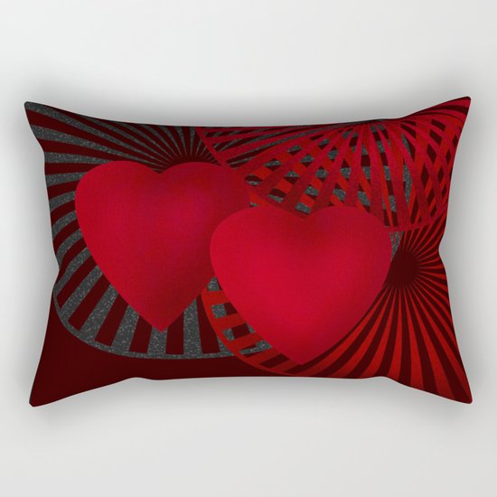 Love. The loving hearts .Black background . Rectangular Pillow