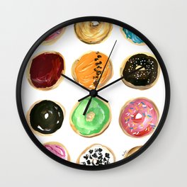 Dozen of colorful donuts Wall Clock