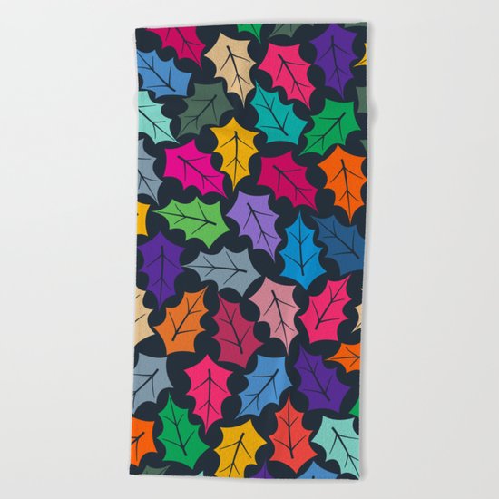 Colorful leaves III Beach Towel