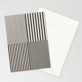 Stripes Pattern and Lines 1 in Creamy Grey Stationery Card