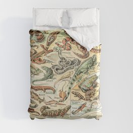 Reptiles II by Adolphe Millot // XL 19th Century Snakes Lizards Alligators Science Textbook Artwork Duvet Cover