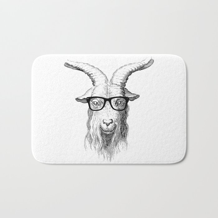 Hipster Goat Bath Mat