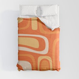 Palm Springs Mid Century Modern Abstract Pattern in Bright Orange Tangerine Tones Comforter