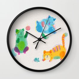Riso Colorful Cats Wall Clock