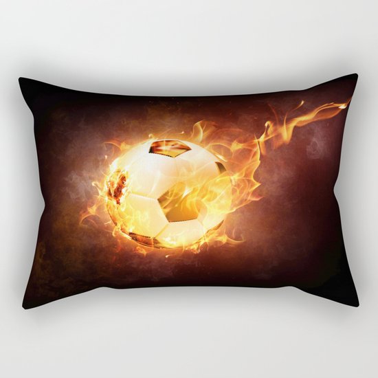 Fire Football Rectangular Pillow