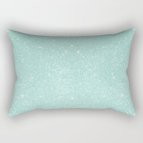 Pastel Turquoise Glitter Rectangular Pillow