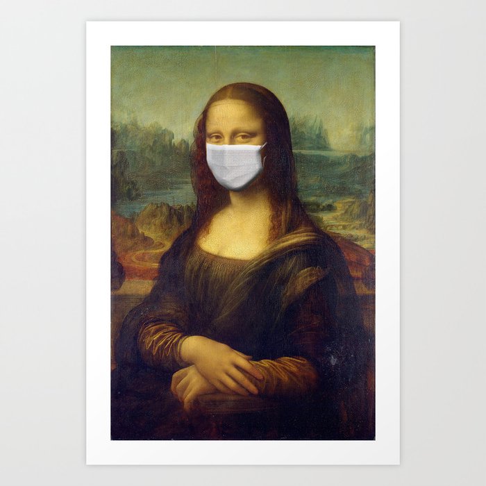 Masked Mona Lisa Art Print