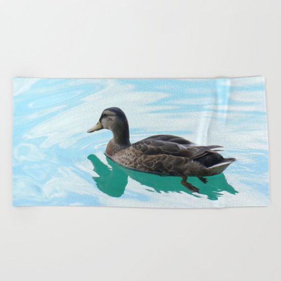 duck and lake Beach Towel