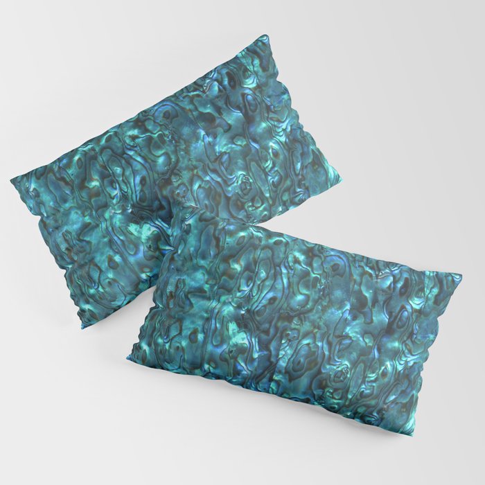 Abalone Shell Paua Shell Sea Shells Patterns In Nature Cyan Blue Tint Pillow Sham By Eclecticatheart Society6