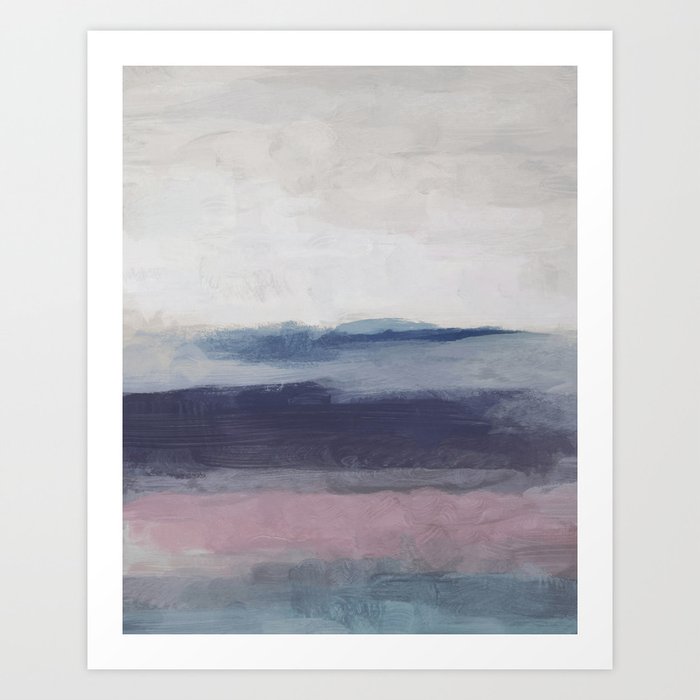Plum Purple Navy Lavender Blue Abstract Painting Wall Art Prints Plum Purple Navy Lavender Blue Abstract Painting Wall Art Prints Ocean Waves Horizon Modern