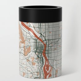 Portland City Map of Oregon, USA - Bohemian Can Cooler