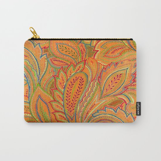 peach paisley Carry-All Pouch