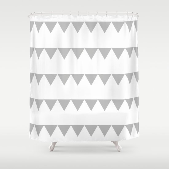 TRIANGLE BANNERS (Gray) Shower Curtain