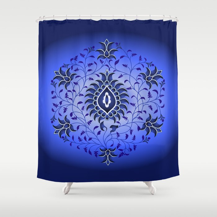 Antique Blue Hue Toile Shower Curtain By Designlunatic Society6