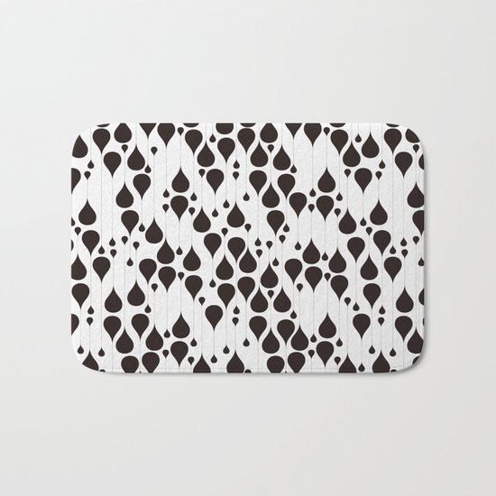 Monochrome waterdrops pattern. Bath Mat