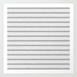 Silver and White Stained Glass Stripes Modern Collection Art Print
