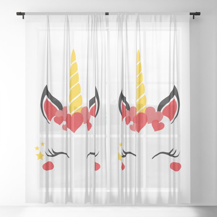 Unicorn Love Sheer Curtain