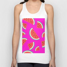 Watermelon Summer Pattern - fuchsia Unisex Tank Top