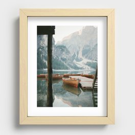 Lago di Braies | Fine art travel photography print Italy | Dolomites South Tirol Recessed Framed Print