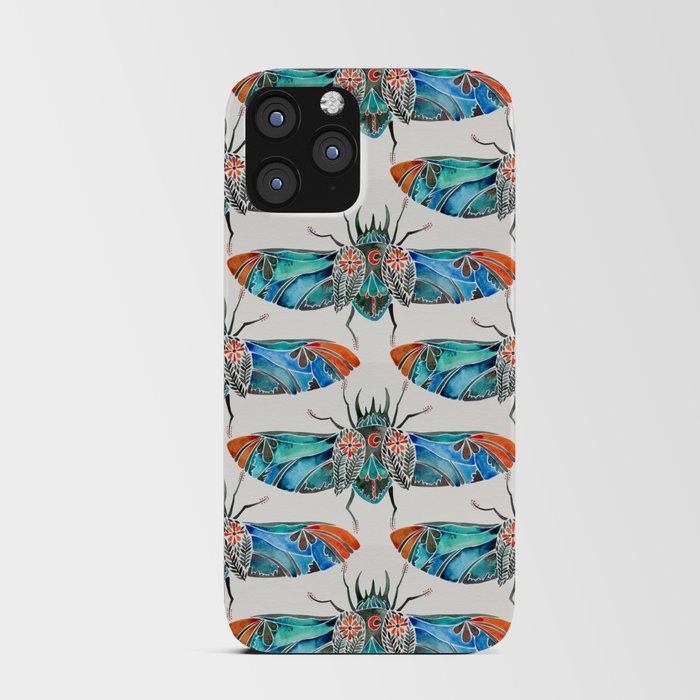 Ornamental Scarab – Turquoise & Coral iPhone Card Case