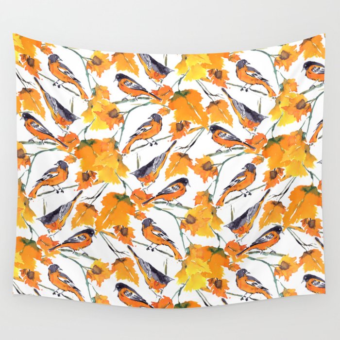 Birds in Autumn Wall Tapestry