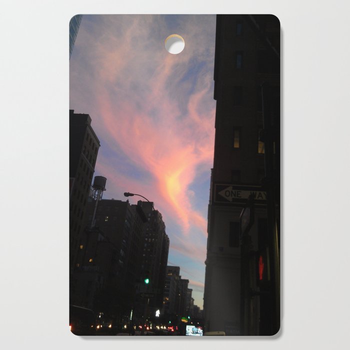 Fiery Heavens Photo With NYC Building Cutting Board