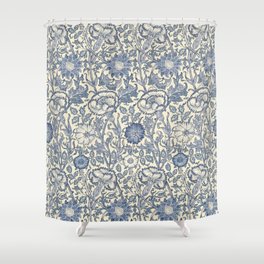 William Morris Pink and Rose China Blue Toile Shower Curtain