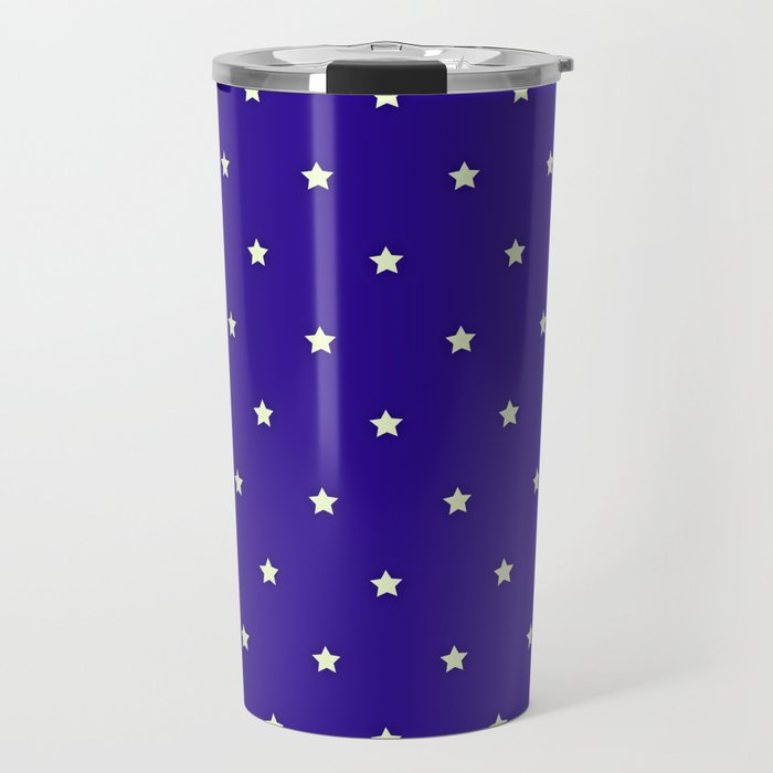 White And Dark Blue Magic Stars Collection Travel Mug
