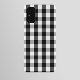 Large Black White Gingham Checked Square Pattern Android Case